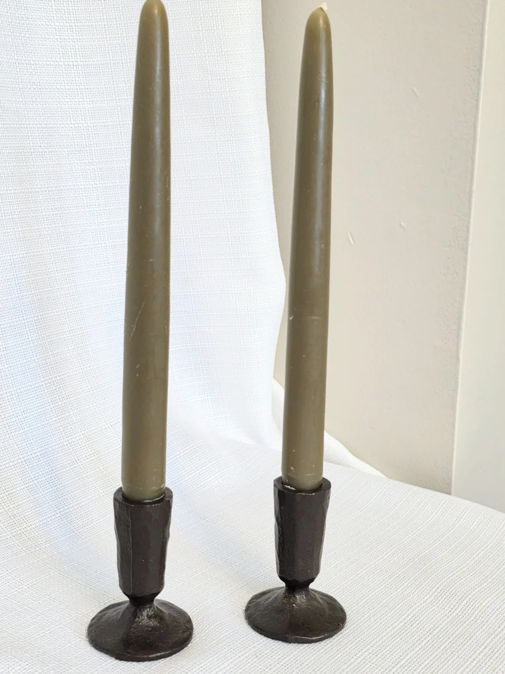 Primitive Cast Metal Candlestick Holders 3